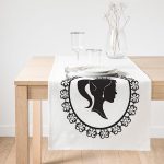 Realhomes Siyah Beyaz Bayan Resimli Dijital Baskılı Süet Runner Realhomes