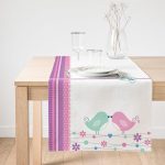 - SuetRunner-2336-Gorsel1 - Realhomes  Realhomes Pembe Mavi Kuşlar Dijital Baskılı Süet Runner Realhomes