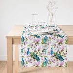 - SuetRunner-2344-Gorsel1 - Realhomes  Realhomes Tavuzkuşu ve Çiçek Motifli Dekoratif Süet Runner Realhomes