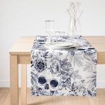 - SuetRunner-2348-Gorsel1 - Realhomes  Realhomes Kurukafa ve Çiçekler Motifli Dekoratif Süet Runner Realhomes