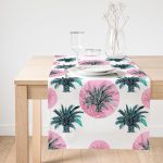 - SuetRunner-2351-Gorsel1 - Realhomes  Realhomes Puanlı Palmiye Desenli Dekoratif Süet Runner Realhomes