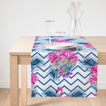 - SuetRunner-2363-Gorsel1 - Realhomes  Realhomes Zigzag Zeminli Flamingo Baskılı Dekoratif Süet Runner Realhomes