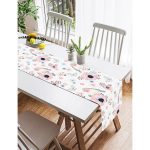 - SuetRunner-2373-Gorsel2 - Realhomes  Realhomes Pudra Mavi Kelebek Çiçek Modern Dijital Baskılı Süet Runner Realhomes