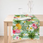 - SuetRunner-2375-Gorsel1 - Realhomes  Realhomes Tropik Bitki Desenli Dijital Baskılı Süet Runner Realhomes