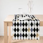 Realhomes Renkli Baklava Desenli Dijital Baskılı Süet Runner Realhomes