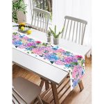 Realhomes Lila Renk Salkım Zambak Desenli Dijital Baskılı Özel Tasarım Süet Runner Realhomes