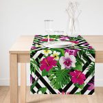 Realhomes Kara Zigzag Desenli Ogea Motifli Dekoratif Süet Runner Realhomes