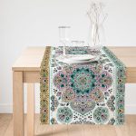 - SuetRunner-2412-Gorsel1 - Realhomes  Realhomes Mint Yeşili Çini Motifli Dekoratif Süet Runner Realhomes