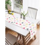 Realhomes Pudra Renk Prenses Taç Motifli Dijital Baskılı Süet Runner Realhomes