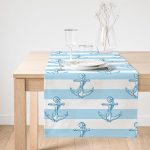 Realhomes Mavi Beyaz Denizci Dijital Baskılı Süet Runner Realhomes