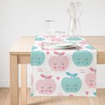 Realhomes Renkli Elmalar Dijital Baskılı Süet Runner Realhomes