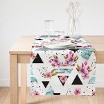 Realhomes Düzensiz Geometrik Şekiller Dijital Baskılı Süet Runner Realhomes