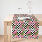 Realhomes Zigzag Zebra Desenli Ogea Desenli Dekoratif Süet Runner Realhomes