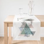 - SuetRunner-2445-Gorsel1 - Realhomes  Realhomes Geyik Çizimli Modern Dijital Baskılı Süet Runner Realhomes