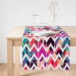 Realhomes Nilüfer Temalı Zigzag Desenli Dijital Baskılı Süet Runner Realhomes