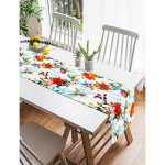 Realhomes Ebabil Kuşu Çizimli Dekoratif Süet Runner Realhomes