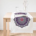 Realhomes Daire Çini Desenli Dijital Baskılı Süet Runner Realhomes