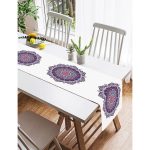 Realhomes Daire Çini Desenli Dijital Baskılı Süet Runner Realhomes