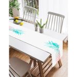 Realhomes Mavi Ananas Baskılı Dekoratif Süet Runner Realhomes