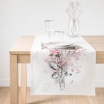 Realhomes Ogea Çiçek Temalı Yaprak Çizimi Süet Runner Realhomes