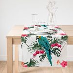 Realhomes Mavi Papağan Dijital Baskılı Süet Runner Realhomes