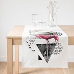 Realhomes Martı Desenli Flamingo Temalı Dijital Baskılı Süet Runner Realhomes