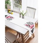 Realhomes Martı Desenli Flamingo Temalı Dijital Baskılı Süet Runner Realhomes