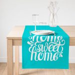 Realhomes Home Sweet Home Dijital Baskılı Dekoratif Süet Runner Realhomes
