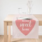 Realhomes Home Sweet Home Dijital Baskılı Dekoratif Süet Runner Realhomes