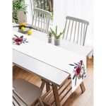 Realhomes Cep Saati Motifli Kuş Tüyü Desenli Dekoratif Süet Runner Realhomes