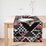 Realhomes Karma Çiçek Geometrik Desenler Modern Süet Runner Realhomes