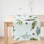 Realhomes Çam Dalı Motifli Dijital Baskılı Süet Runner Realhomes