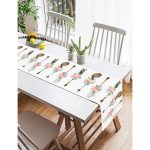 Realhomes Çiçekli Mızrak Motifli Dijital Baskılı Süet Runner Realhomes