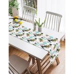 Realhomes Üçgen Şekilli Palmiye Motifli Dijital Baskılı Süet Runner Realhomes