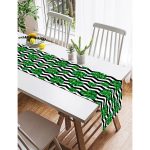 Realhomes Zigzag Zebra Temalı Yaprak Çizimli Dijital Baskılı Süet Runner Realhomes