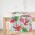 - SuetRunner-2544-Gorsel1 - Realhomes  Realhomes Flamingo Motifli Şerit Desenli Dekoratif Süet Runner Realhomes