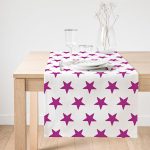 Realhomes Eflatun Yıldız Desenli Modern Dijital Baskılı Süet Runner Realhomes