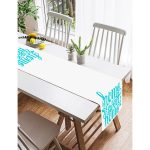 Realhomes Turkuaz Home Sweet Home Dijital Baskılı Süet Runner Realhomes