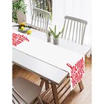 Realhomes Kırmızı Home Sweet Home Dijital Baskılı Modern Süet Runner Realhomes