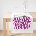 Realhomes Eflatun Home Sweet Home Dijital Baskılı Süet Runner Realhomes