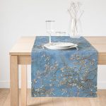 - SuetRunner-3002-Gorsel1 - Realhomes  Realhomes Yağlı Boya Mavi Ağaç Motifleri Dijital Baskılı Özel Tasarım Süet Runner Realhomes