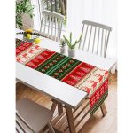 - SuetRunner-3024-Gorsel2 - Realhomes  Realhomes Yılbaşı Geyikleri ve Ağaçlar Baskılı Dekoratif Süet Runner Realhomes