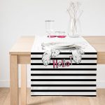 Realhomes Zebra Desenli Dijital Baskılı Dekoratif Süet Runner Realhomes