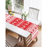 - SuetRunner-3046-Gorsel2 - Realhomes Realhomes Kırmızı Beyaz Yılbaşı Geyikleri Dijital Baskılı Özel Tasarım Süet Runner Realhomes