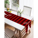 - SuetRunner-3057-Gorsel2 - Realhomes  Realhomes Siyah Kırmızı Ekose Desenli Yılbaşı Temalı Dekoratif Süet Runner Realhomes