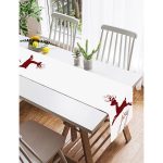 Realhomes Joy Ekose Geyik Desenli Dekoratif Özel Tasarım Süet Runner Realhomes