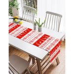 Realhomes Kanaviçe Christmas Tasarımlı Dijital Baskılı Modern Süet Runner Realhomes