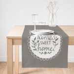 Realhomes Home Sweet Home Dijital Baskılı Dekoratif Süet Runner Realhomes