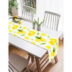 - SuetRunner-3095-Gorsel2 - Realhomes  Realhomes Beyaz Zeminde Limonlar Desenli Dijital Baskılı Özel Tasarım Süet Runner Realhomes