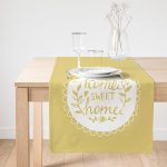 Realhomes Home Sweet Home Dijital Baskılı Dekoratif Süet Runner Realhomes